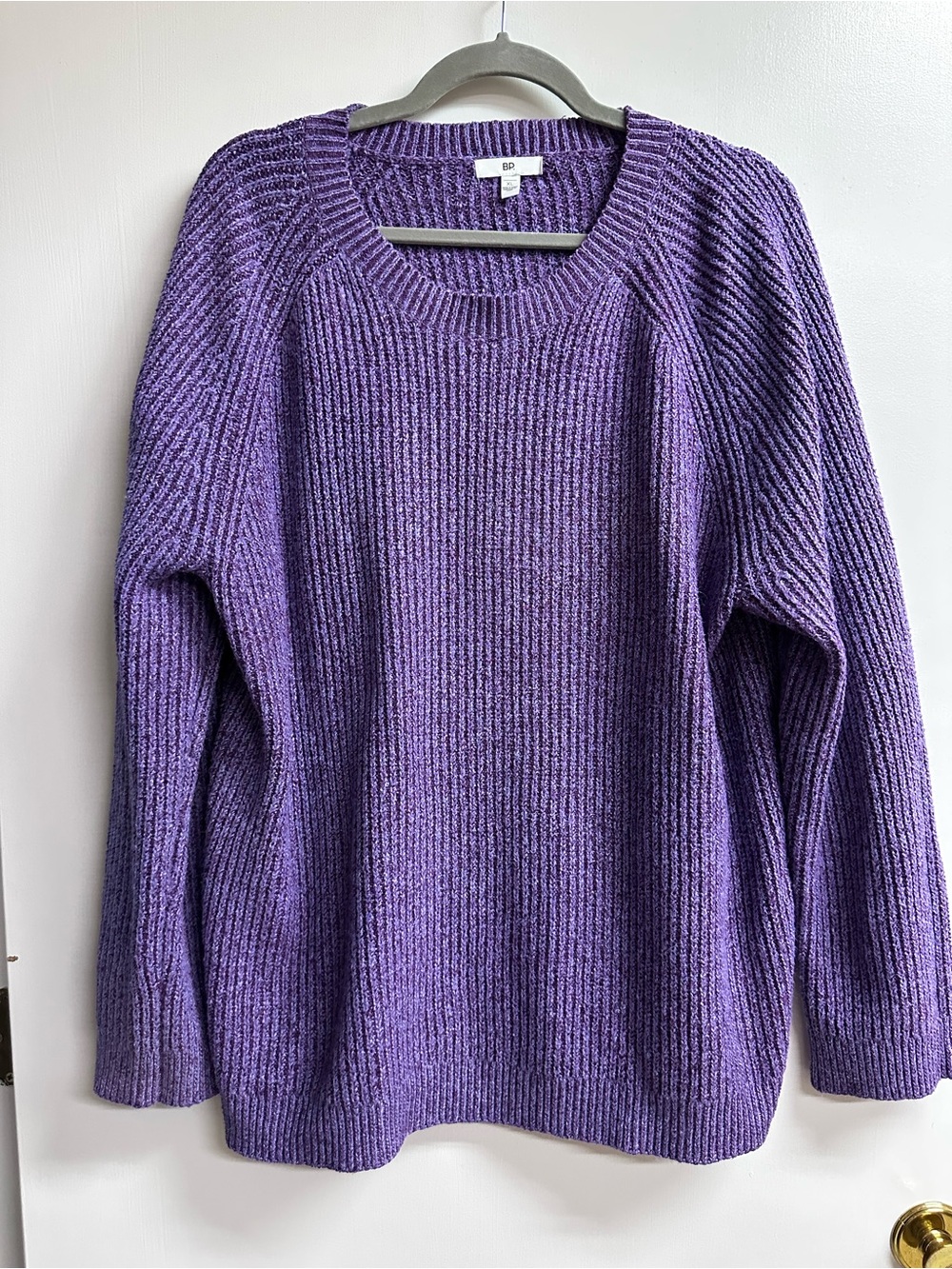 bp Ribbed Crewneck Sweater in Purple